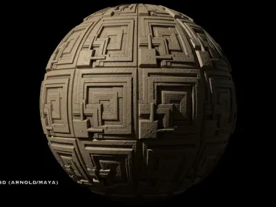 Blade Runner Frank Lloyd Wright Ennis House PBR Substance tile Low-poly 3D model