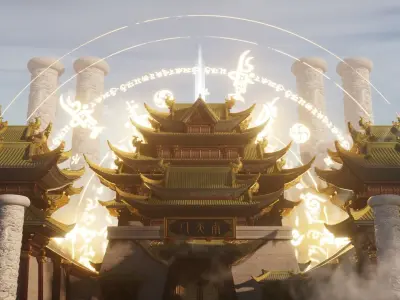 Palace Suspended Island Palace Fairyland Archway Forbidden City 3D model