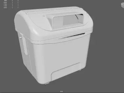Spanish Blue Paper Recycling Bin Urban Street Container  3D model