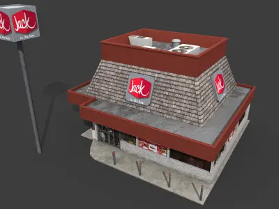Jack in the Box Restaurant Low-poly 3D model