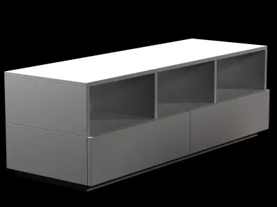 Stria 6-Drawer Dresser - Cerused White 3D model