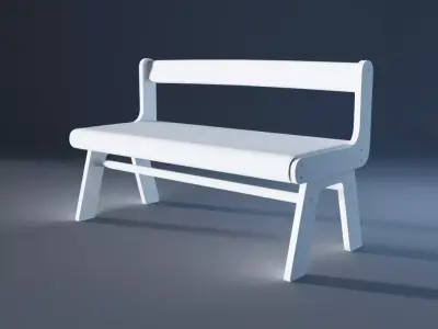 Low-Poly Game-Ready Bench 3D Model Low-poly 3D model