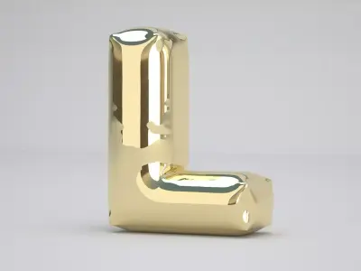 L Balloon Gold 3D model