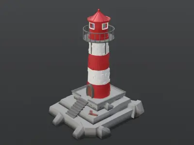 Low Poly Lighthouse Low-poly 3D model buy