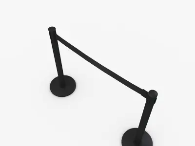 3D Airport Stanchions Black Short 3D model