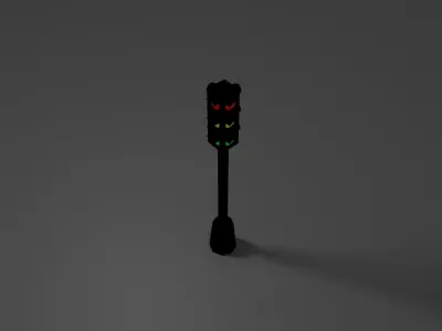 Traffic lights Low-poly 3D model 3