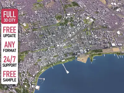 Baku - 3D City Model Low-poly 3D model