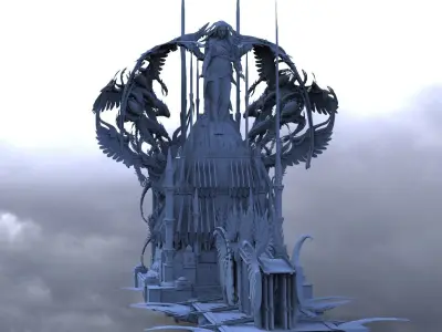 Desert ancient crusades Justice halls 3D model