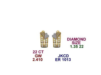 light weight 22kt earring  3D print model