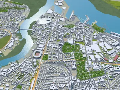 Southampton Downtown England Low-poly 3D model