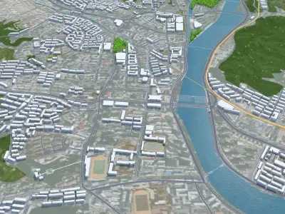 Chengde Hebei China 45km Low-poly 3D model