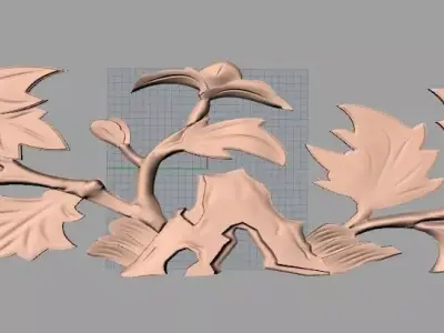 Door flower relief model STL format for CNC carving E488 3D model