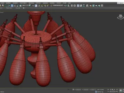 Stilnovo Style Brass Hand Blown Low-poly 3D model