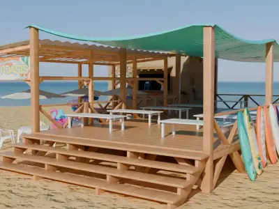 beachside clubhouse 3D model