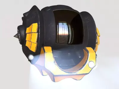 Submarine helmet with light 3D model