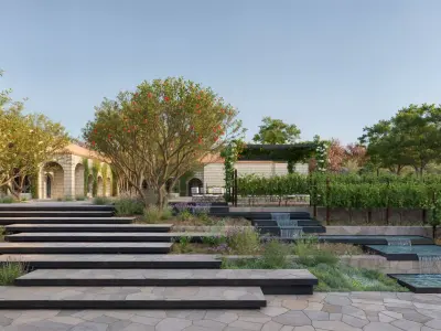 Italian Winery Exterior Scene 3D model