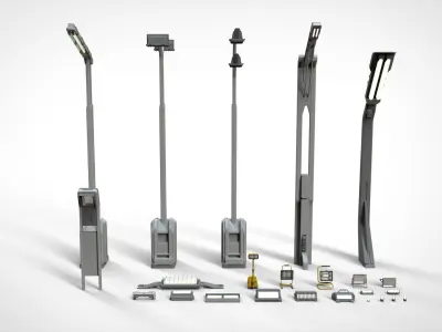 sci fi lighting 3 3D model