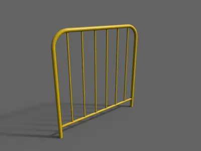 PBR Pedestrian Guard Rail Yellow V2 Low-poly 3D model