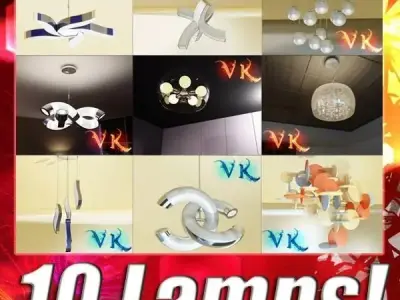 10 Modern Pendant Lamp Collection 3D model