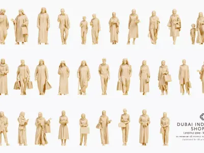 Dubai Indoor Mall Shoppers - 36 Architectural Figures 3D print model