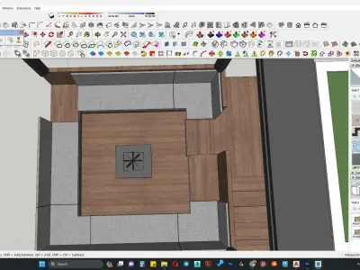 Outdoor sitting along with pargola 3D model