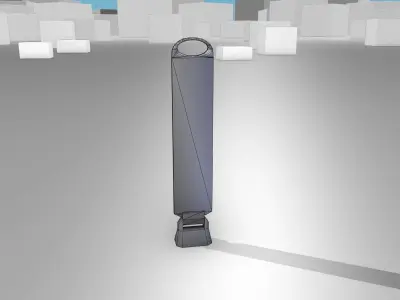 White and Red Road Traffic Barrier - Part 9- Low-poly 3D model