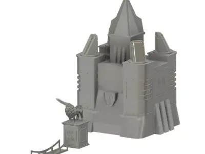 Kit of Voltron Castle Golion 5 Lion Robots 3D model