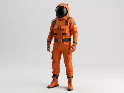 Orange Astronaut 3D model