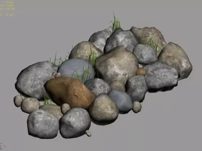 Climbed rattan - stone 03 3D model