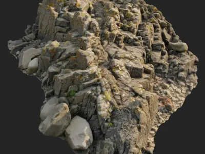 3d scanned rock cliff R2 3D model