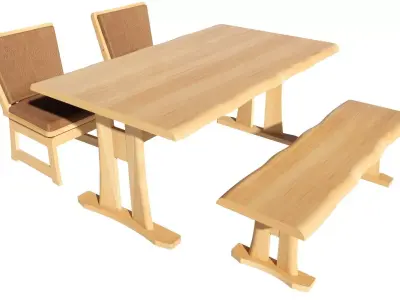 Dining set 4 seat 3D model