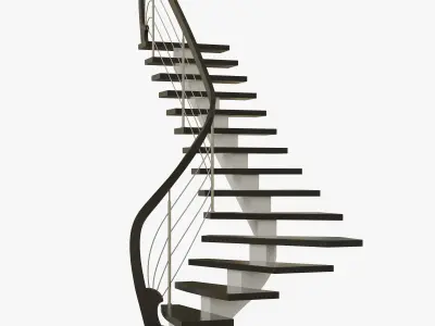 modern angular staircase 3D model