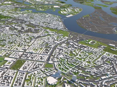 Kiev Ukraine 50x50km 3D model