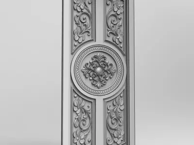 Wood cnc carving door design 3D print model