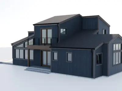 Modern Architectural Residential Home Exterior 3D model
