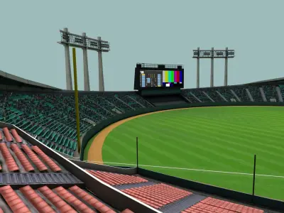 baseball stadium Low-poly 3D model