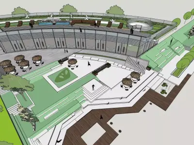 office building landscape 3d sketchup model 3D model