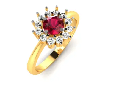 Diamond Ring For Women 3d Print Model 3D print model 63