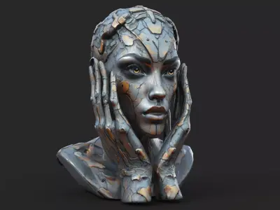 Cyberpunk Head Low-poly 3D model