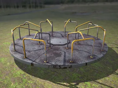 Merry go round Low-poly 3D model