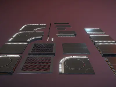 Sci Fi Floors Kit 1 Low-poly 3D model