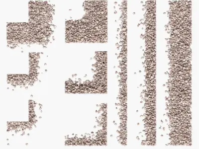 Gradient Pebbles Paths 01  3D model