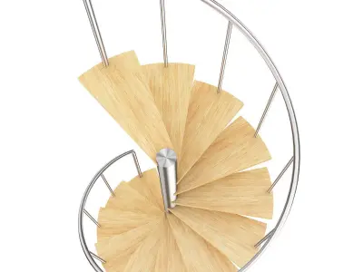 Wooden Spiral Stairs 2 3D model