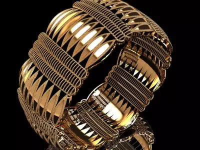 1418 Leaf-Scale Bangle 21gm 3D print model