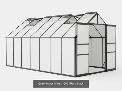 Collection of Greenhouse Mars Glass Black - 3 Models 3D Model Pack