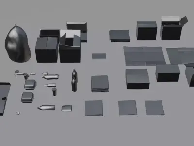 Trash Kit  Low-poly 3D model