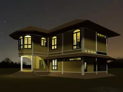 Colonial style house 3D model