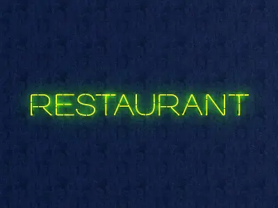 Restaurant Neon Sign Low-poly 3D model