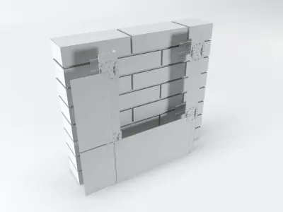 ventilated facade system 3D model