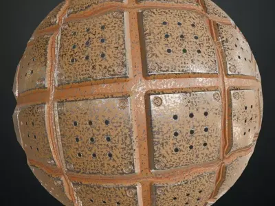 Grunge Sci-Fi Metal Panel Transparent PBR Seamless Texture